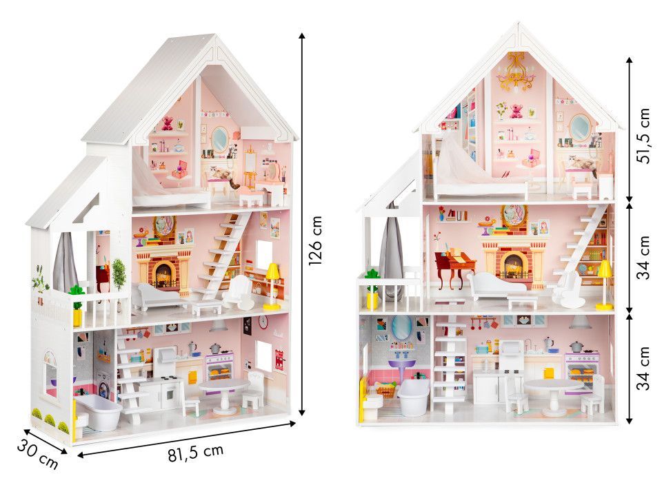 Gerardo's Toys Wooden Dollhouse Liselle with LED Lights, photo 6