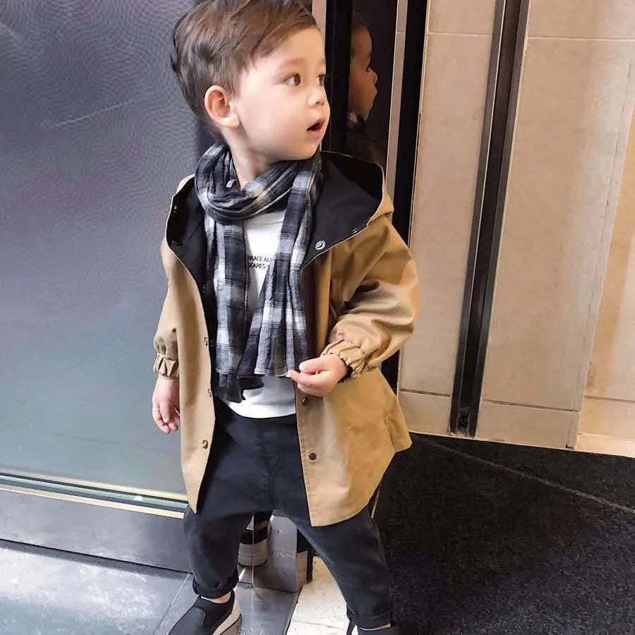 Children's Windbreaker Jacket Boys Girls Winter Autumn Kids Double-faced Baby Boys Parka Child Trench Coat Cotton Jackets KF077