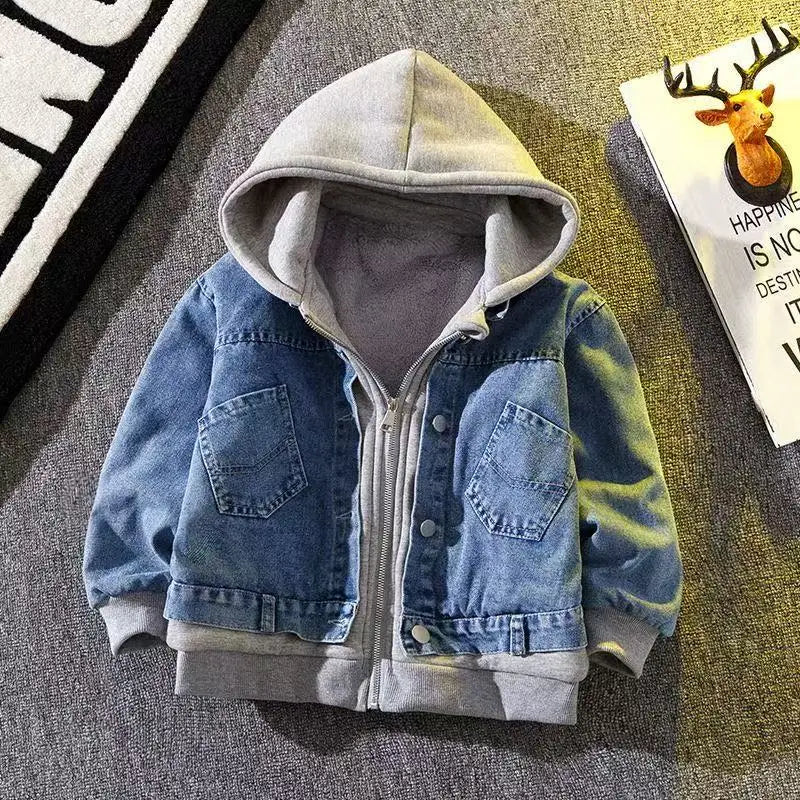 Children's Clothing Boys' Denim Jacket 2025 Spring and Autumn New Style Children's Denim Jacket Trend 110-170CM