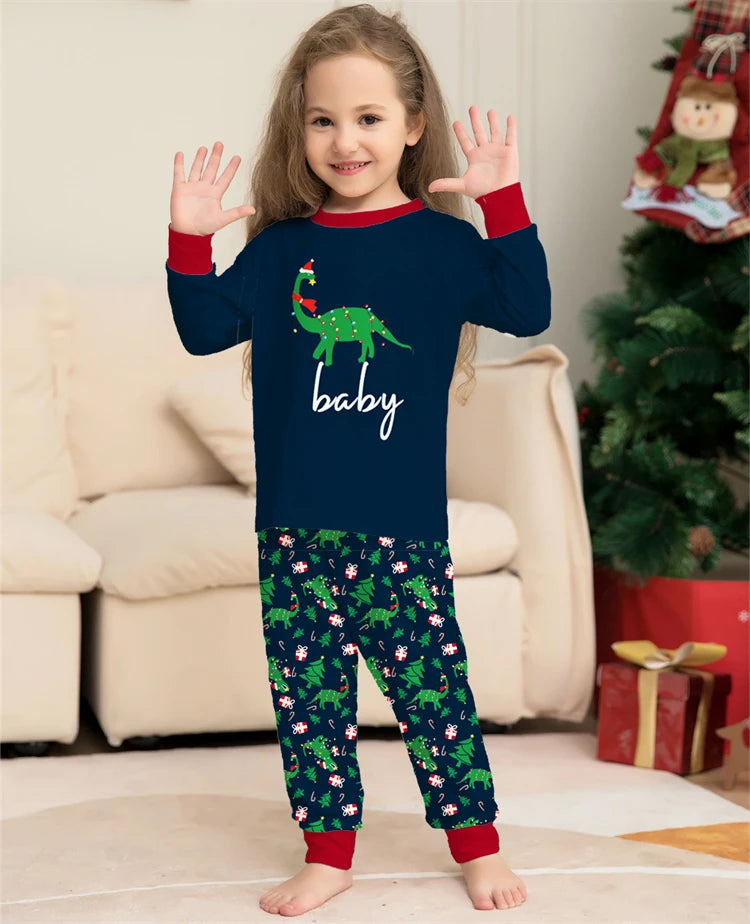 Dinosaur Family Pajama Sets Children Mom Dad Dog Pyjams Outfit Halloween Christmas Parent-child Snug Fit Romper