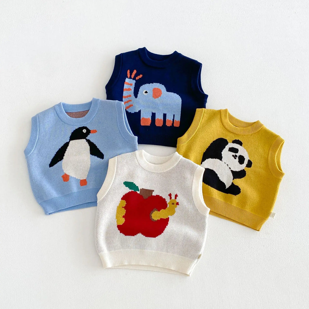 Boys Vest 2026 Spring and Autumn New Children's Clothing Korean Style Fashion Boy Baby Cute Cartoon Knit Vest Simple