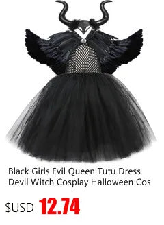 HJTT Creepy Clown Costume for Girls Halloween Tutu Dress Grey Red Scary Clown Outfit Kids Carnival Party Fancy Dress Up Clothes