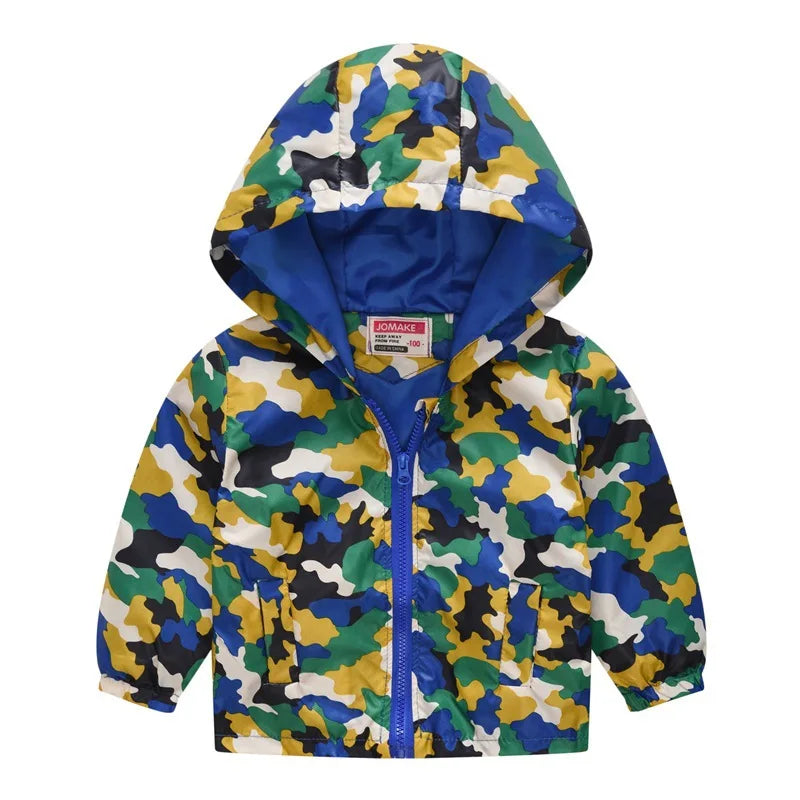 2023 Kids Clothes Boys Jackets Children Hooded Zipper Windbreaker Baby Fashion Print Coat Infant Waterproof Hoodies For Girls