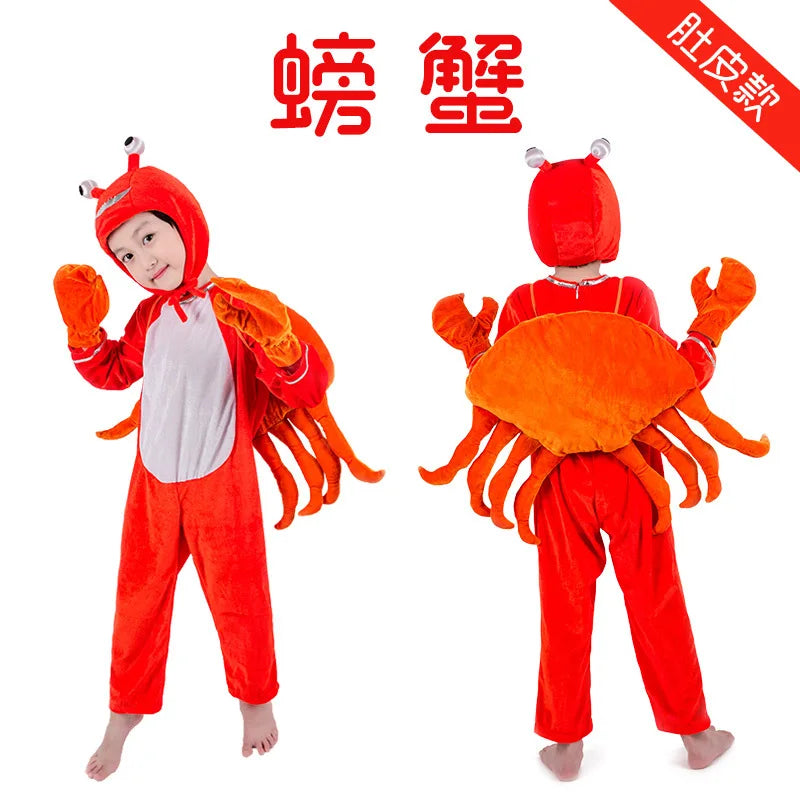 Children’s Spider Crab Plush Animal Style Halloween Festival Birthday School Stage Role Play Cotton Dress Outfit For Boys Girls