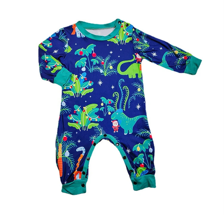 Dinosaur Family Pajama Sets Children Mom Dad Dog Pyjams Outfit Halloween Christmas Parent-child Snug Fit Romper