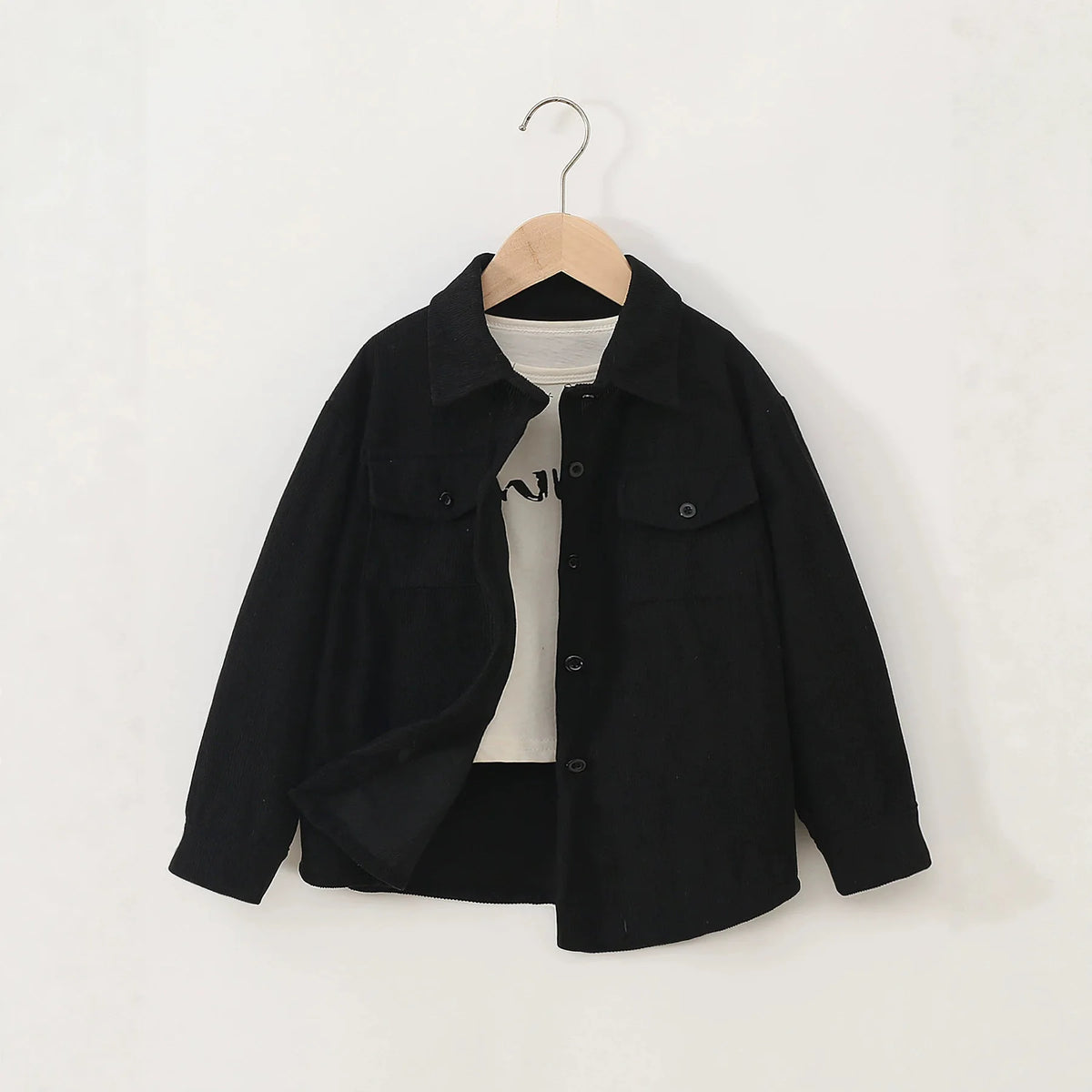 kids jacket 2026 autumn girls boys cute shirt tops Corduroy outwear clothing