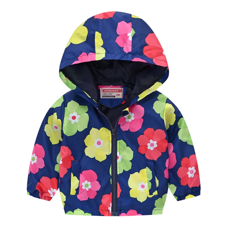 2023 Kids Clothes Boys Jackets Children Hooded Zipper Windbreaker Baby Fashion Print Coat Infant Waterproof Hoodies For Girls