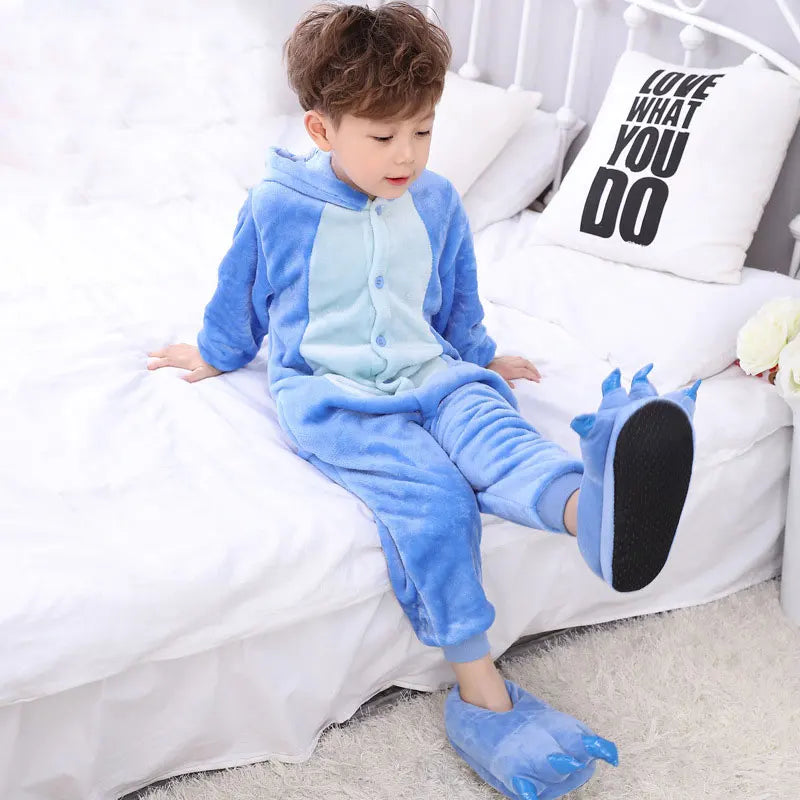 Children Pajamas Kids Baby Girls Boys Stitch Jumpsuits Costume Long Sleeve Children Sleepwear Onesies Pajamas Children Clothing