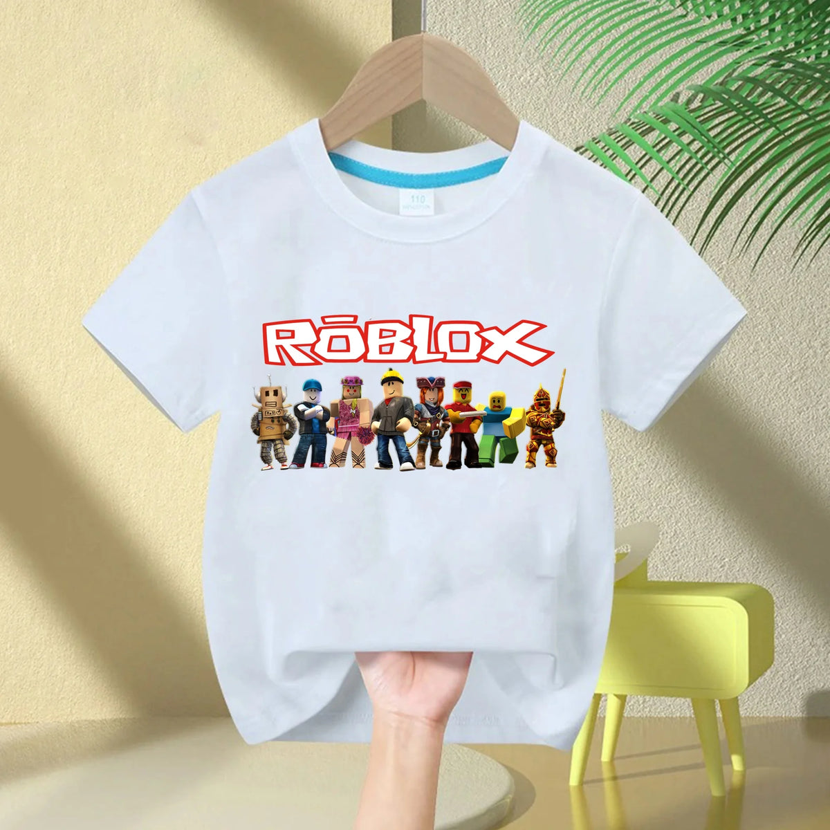 Roblox 2026 Kids' 100% Cotton T-Shirt – Boys' Short-Sleeve Crew Neck T-Shirt with Cartoon Print, Girl Casual and Comfortable Top