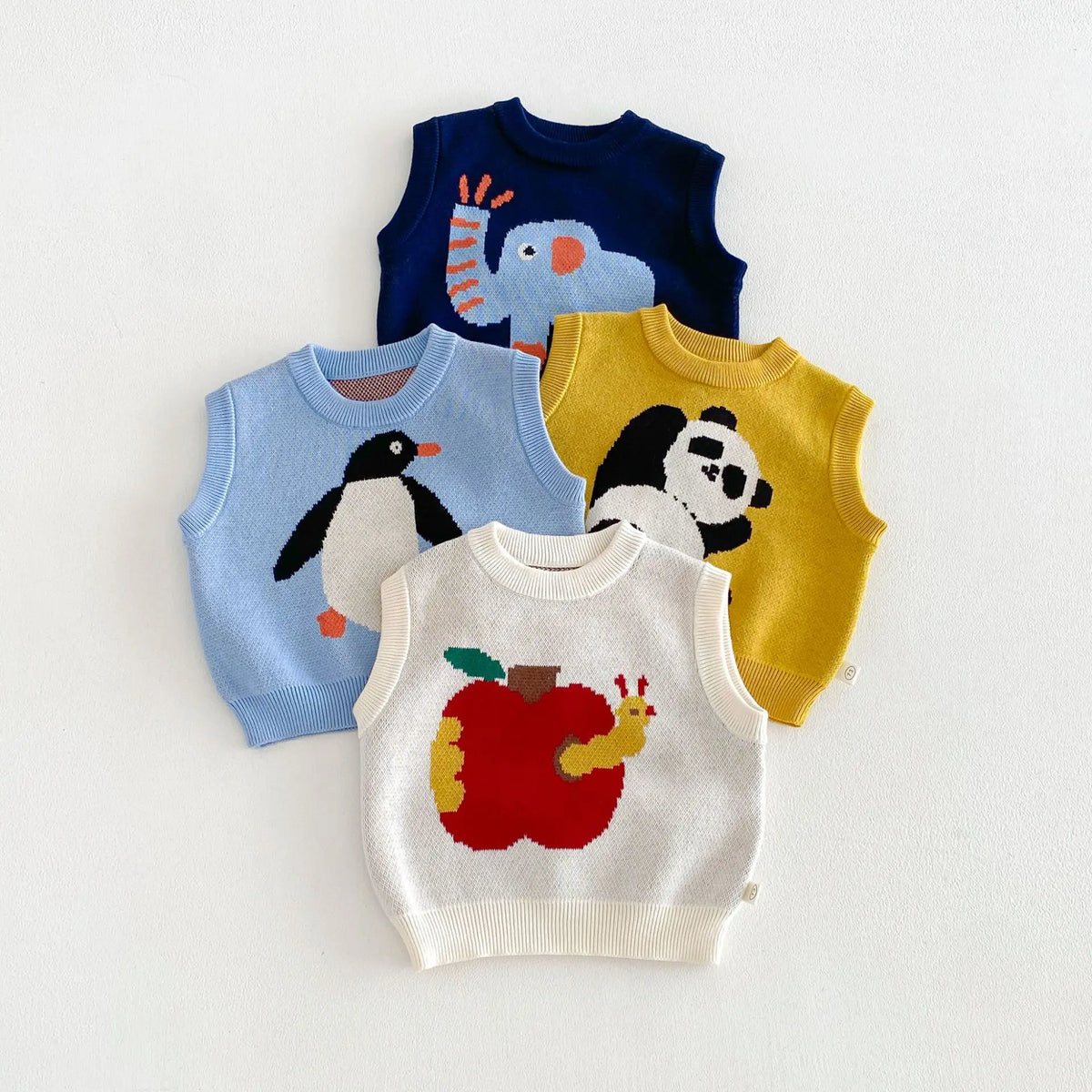 Boys Vest 2026 Spring and Autumn New Children's Clothing Korean Style Fashion Boy Baby Cute Cartoon Knit Vest Simple