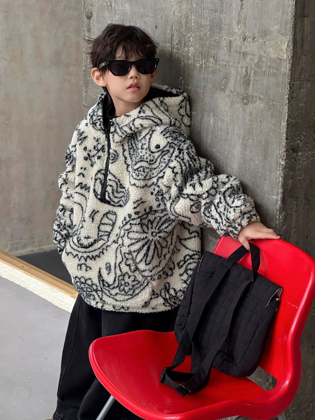 Children Clothing Boys Jacket 2025 Winter New Fashionable Korean Style Thickened Loose Warm Kids Simple Woolen Jacket
