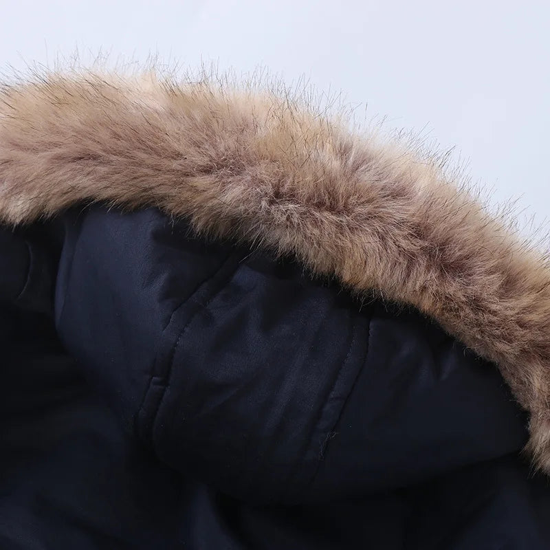 2025 Autumn Winter Children Boy Jacket Outerwear Coat Hooded Plus Velvet Thicken Warm Jacket For Girl 4-14 Year Kids Girl Parka