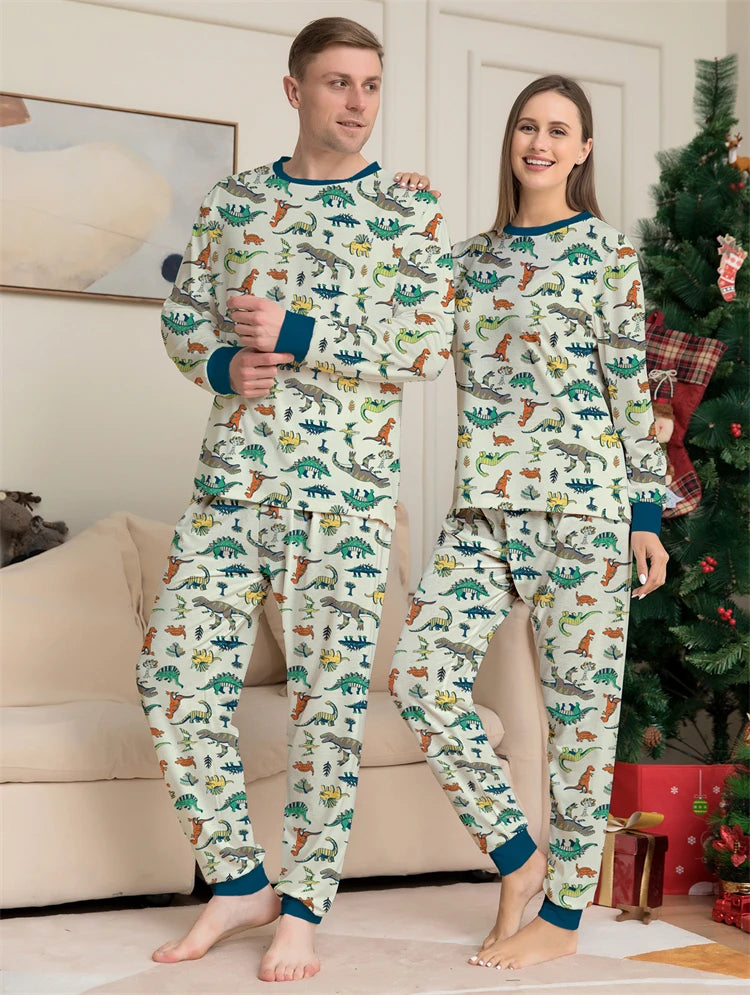 Dinosaur Family Pajama Sets Children Mom Dad Dog Pyjams Outfit Halloween Christmas Parent-child Snug Fit Romper
