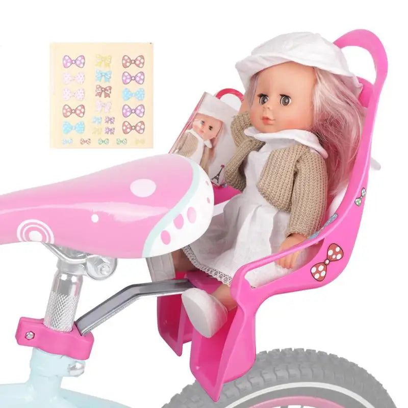 Girls Bike Doll Seat Universal Accessories with Sticker Kids Bike Decoration Doll Bike Seat Bike Accessories for Girl Boys