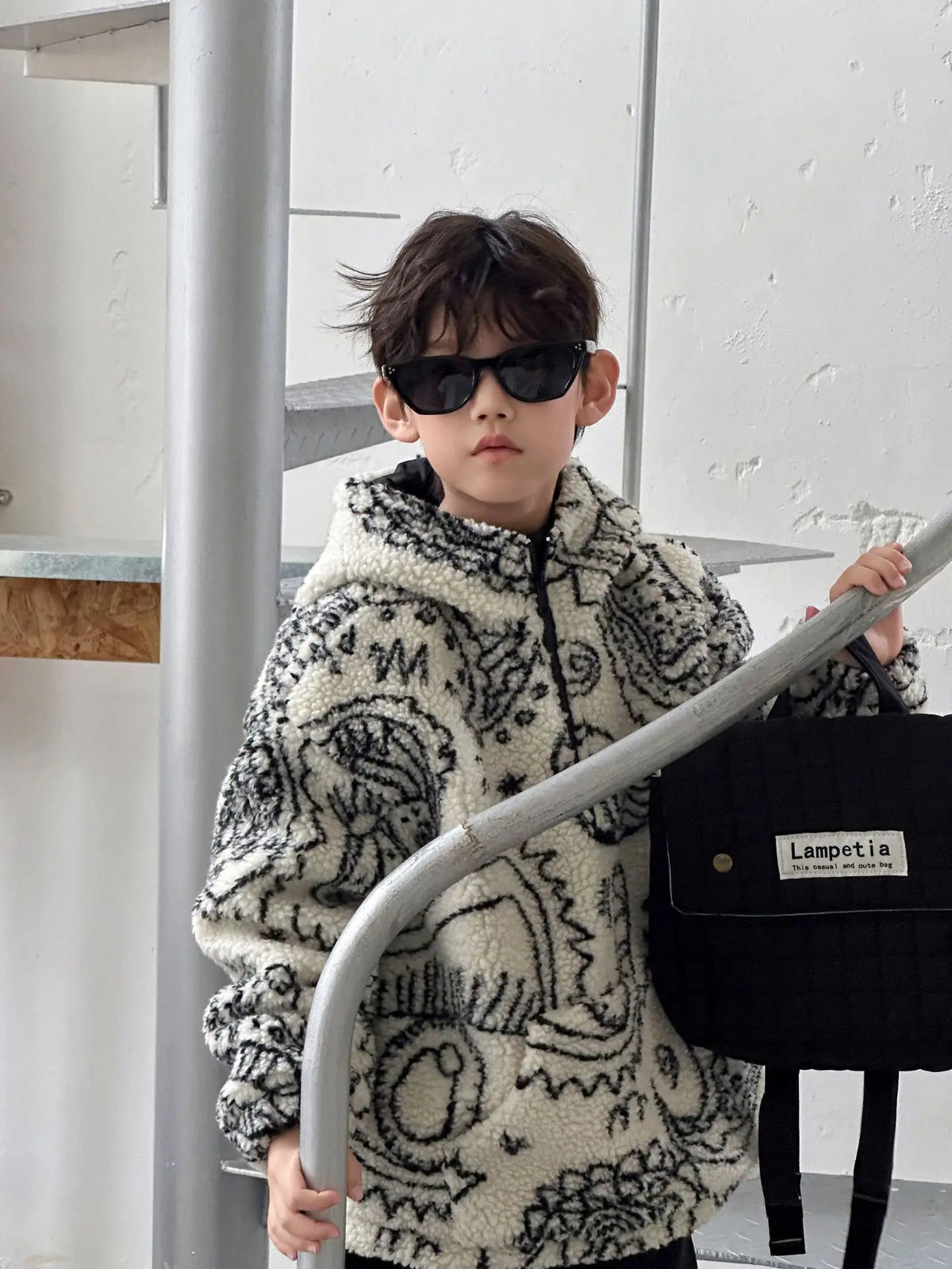 Children Clothing Boys Jacket 2025 Winter New Fashionable Korean Style Thickened Loose Warm Kids Simple Woolen Jacket