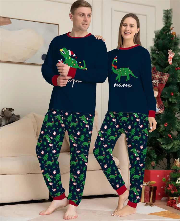 Dinosaur Family Pajama Sets Children Mom Dad Dog Pyjams Outfit Halloween Christmas Parent-child Snug Fit Romper