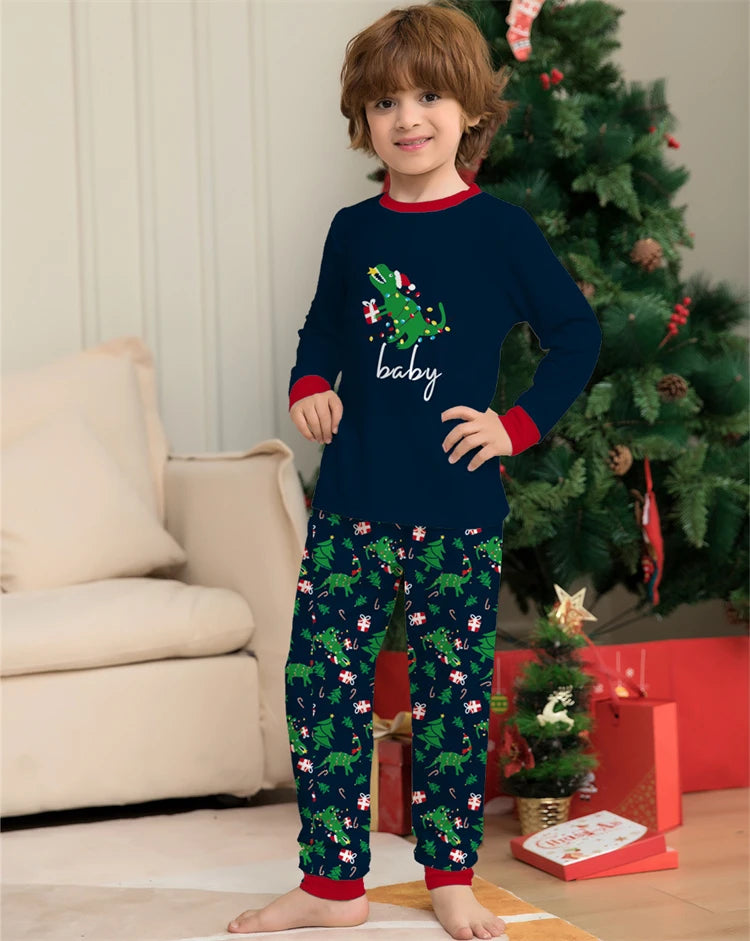 Dinosaur Family Pajama Sets Children Mom Dad Dog Pyjams Outfit Halloween Christmas Parent-child Snug Fit Romper