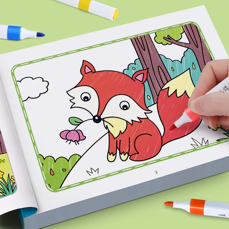 Children's Coloring Book, Graffiti Coloring Book, Cartoon Animal Drawing Book, Fun Coloring Book, Suitable for Children Aged 3-8