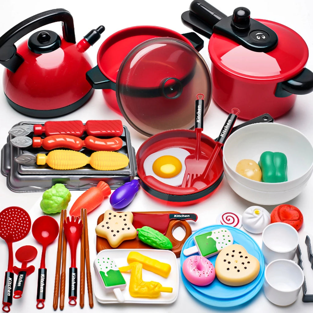 Children's Simulated High-Simulation Details Cooking Toys, Home School Use Chef Pretend Play Set Suitable for 3 4 5 Years Old Bo