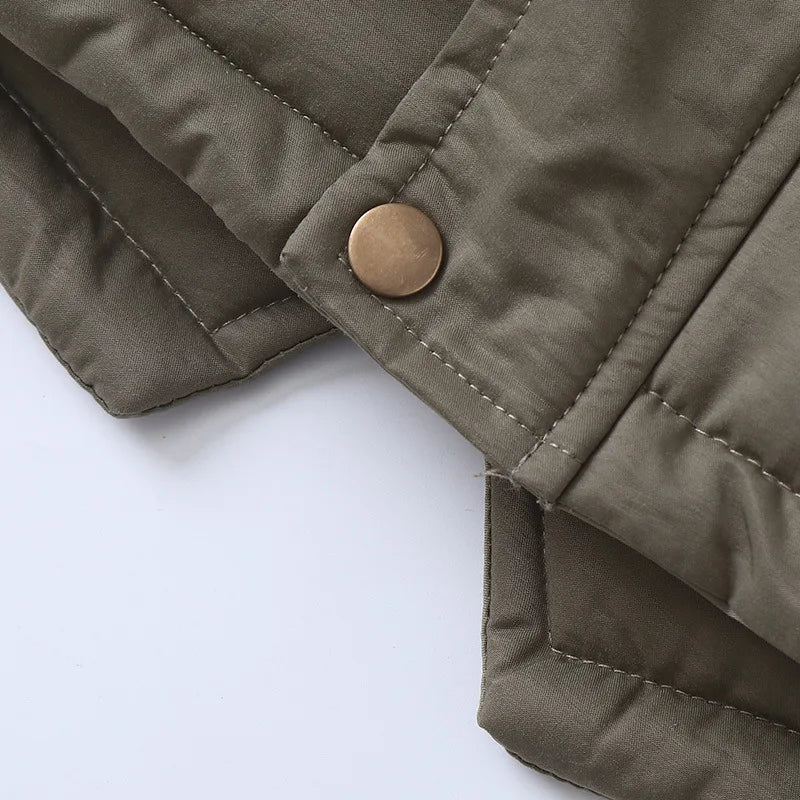 2025 Autumn Winter Children Boy Jacket Outerwear Coat Hooded Plus Velvet Thicken Warm Jacket For Girl 4-14 Year Kids Girl Parka