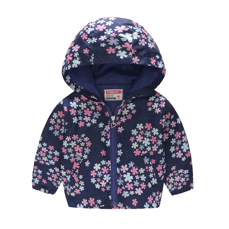 2023 Kids Clothes Boys Jackets Children Hooded Zipper Windbreaker Baby Fashion Print Coat Infant Waterproof Hoodies For Girls