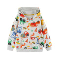 Children's Hooded Jacket New Cars Printed Long Sleeve Zipper Winter Autumn Outwear for Boys Girls 2-7T Spring Coats