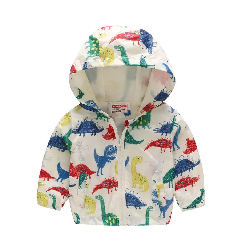 2023 Kids Clothes Boys Jackets Children Hooded Zipper Windbreaker Baby Fashion Print Coat Infant Waterproof Hoodies For Girls