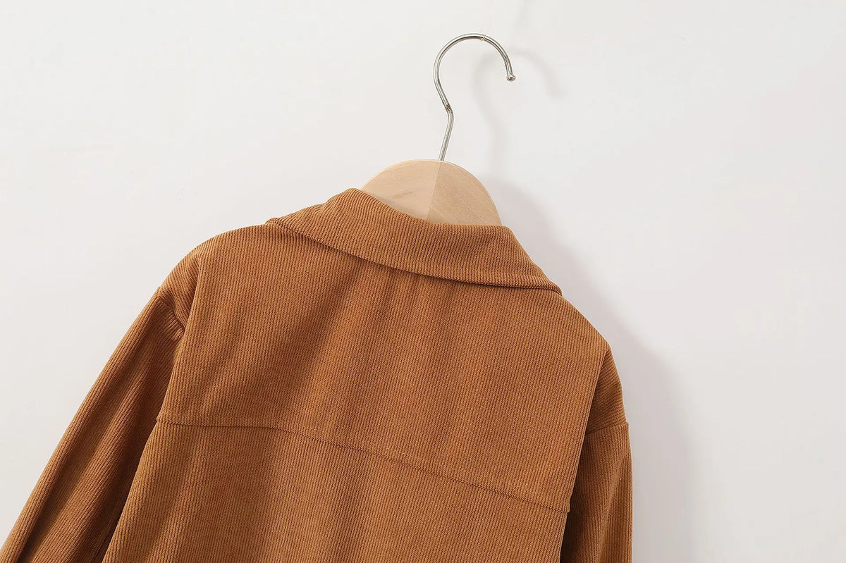 kids jacket 2026 autumn girls boys cute shirt tops Corduroy outwear clothing
