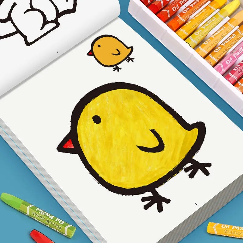 Children's Drawing Book, Containing Colored Cases, Graffiti Cartoon Animals, Transportation, Food Themes, Fun Coloring Book