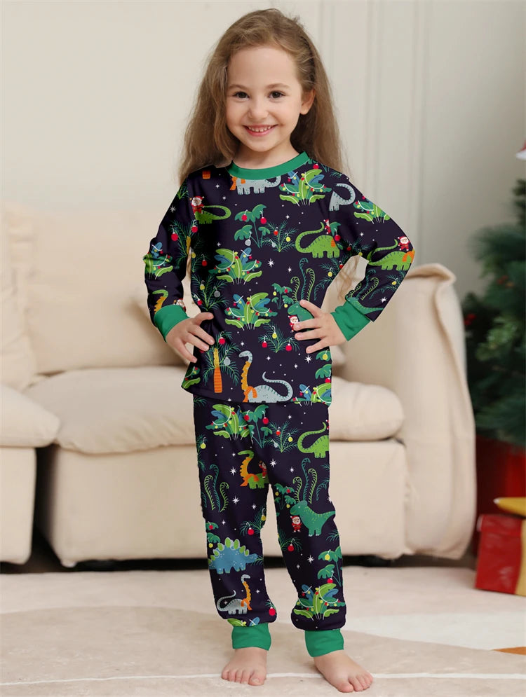 Dinosaur Family Pajama Sets Children Mom Dad Dog Pyjams Outfit Halloween Christmas Parent-child Snug Fit Romper