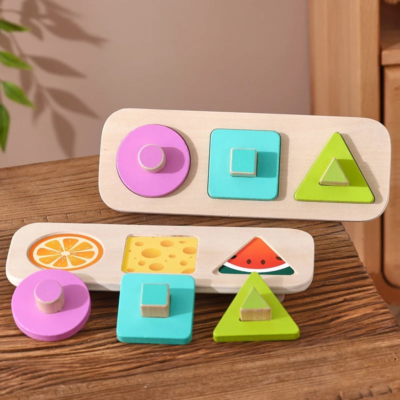 Montessori Wood Toys for Kids Wooden Sorting Stacking Toys for Baby Toddlers Educational Shape Color Sorter Preschool Kids Gifts