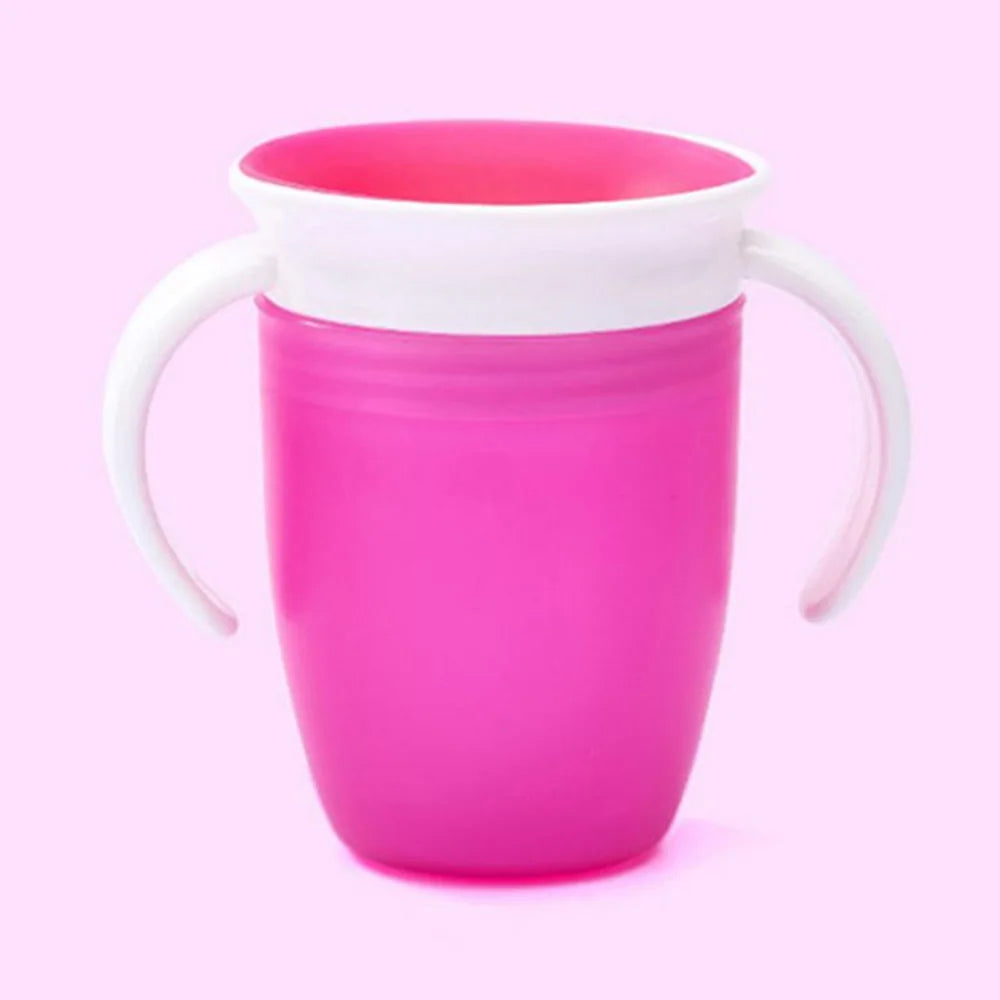 Baby Water Cups 360 Degrees Rotated Baby Learning Drinking Cup with Double Handle Flip Lid Leakproof Infants Water Cups Bottle