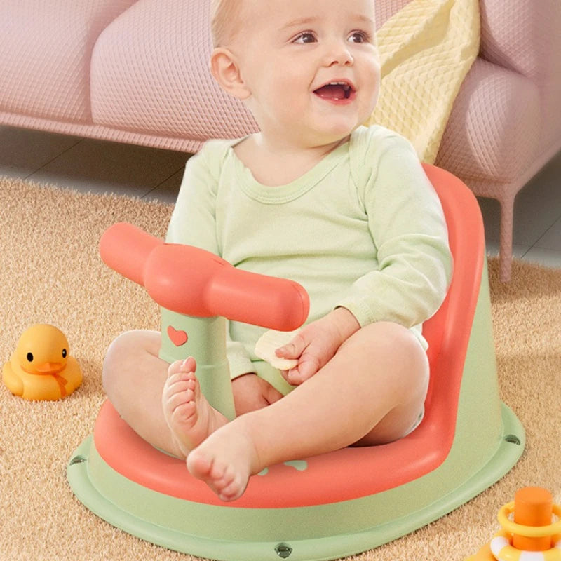 Baby Bathtub Seat Is Safe Non Slip and Suitable for Newborn Adorable Shower Seats for Children Aged 6-18 Months Bath Accessories