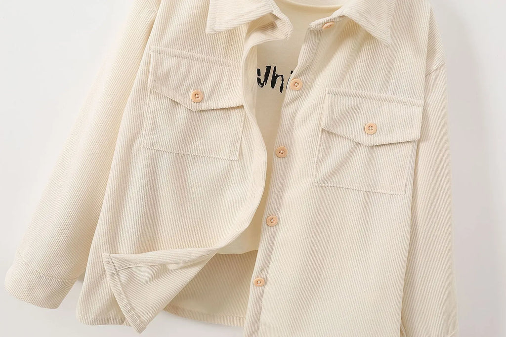 kids jacket 2026 autumn girls boys cute shirt tops Corduroy outwear clothing