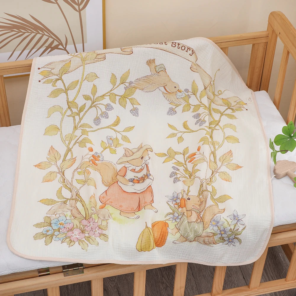 Newborn baby bath towel pure cotton gauze bath towel Class A soft children's blanket absorbent newborn baby blanket