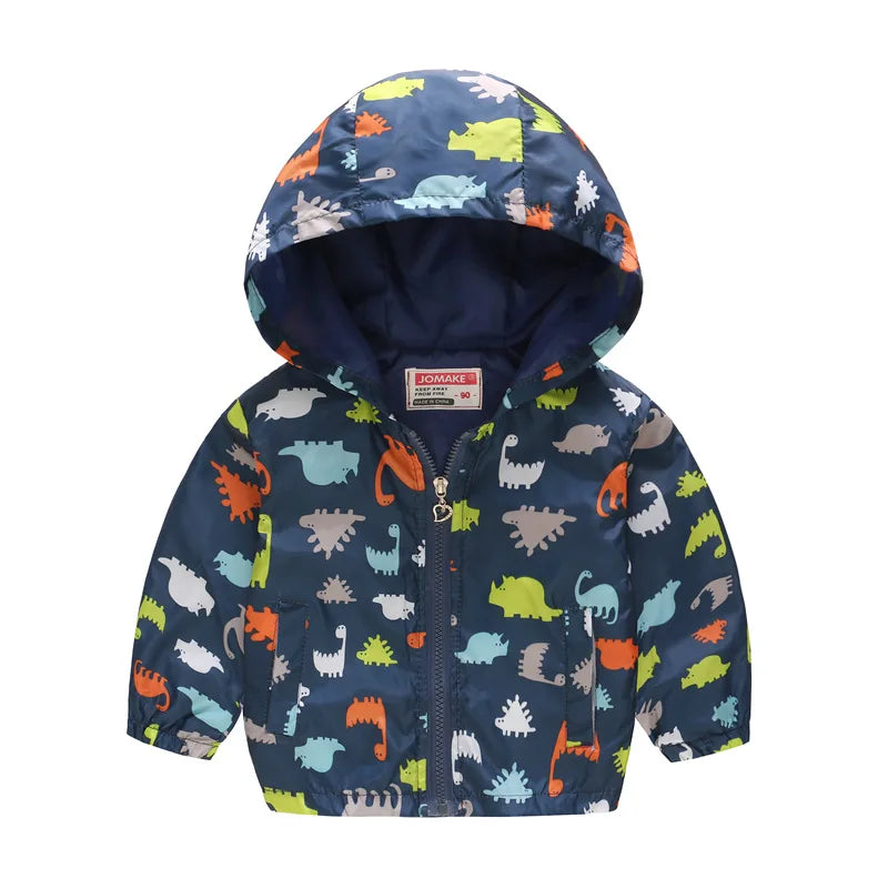 2023 Kids Clothes Boys Jackets Children Hooded Zipper Windbreaker Baby Fashion Print Coat Infant Waterproof Hoodies For Girls