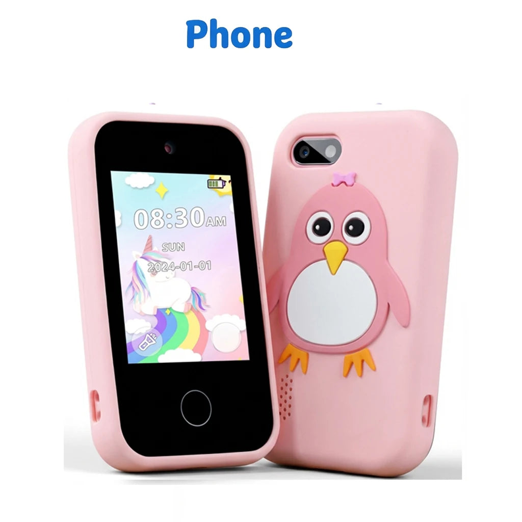 Children Smart Phone Toy 2.8 Inch With Camera 40+ Puzzle & ABC Learning Games Kids Habit Tracker Birthday Xmas Gift Boys Girls