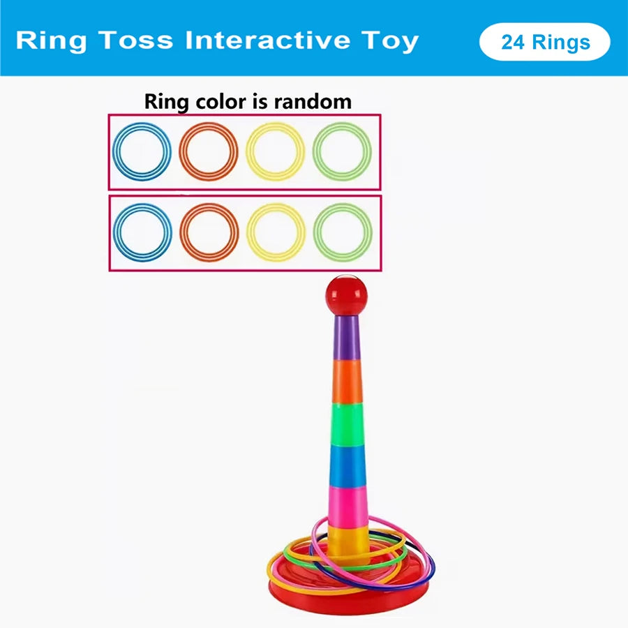 Children Throw Circle Game Ferrule Stacked Toys Fun Indoor Outdoor Parent-Child Interactive Circle Layers Early Education Gift