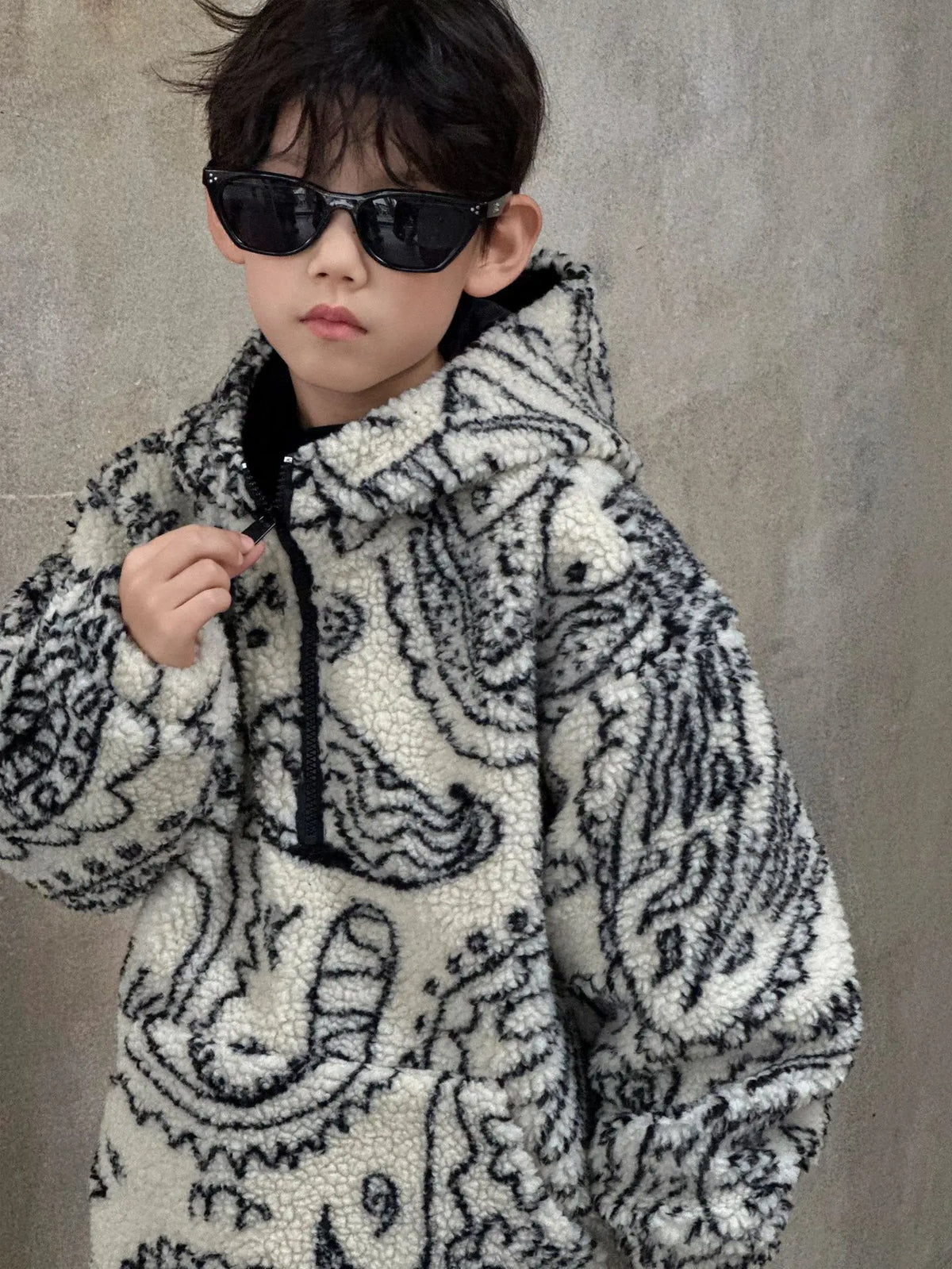 Children Clothing Boys Jacket 2025 Winter New Fashionable Korean Style Thickened Loose Warm Kids Simple Woolen Jacket
