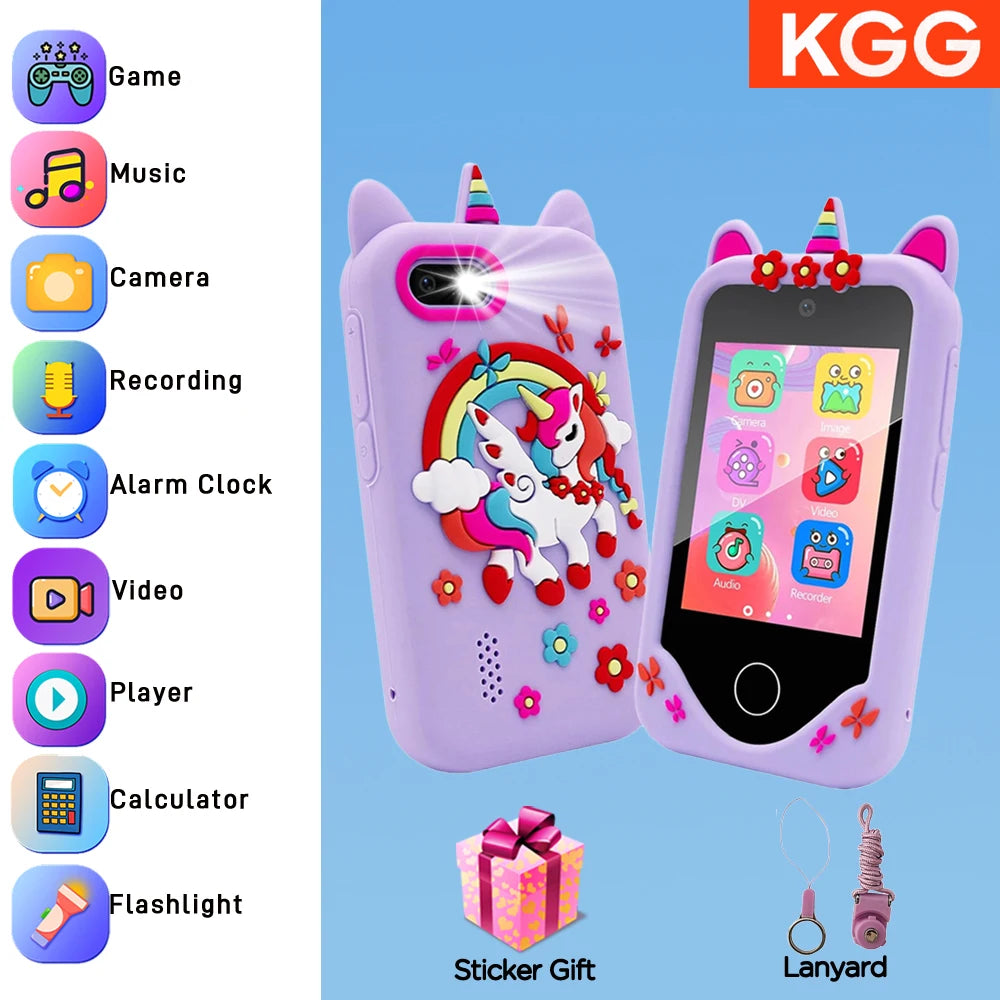 Children Smartphone Phone Toy 2.8inch Touch Screen Dual Cameras For Learning Playing Games Video Player Girl Gift for Christmas