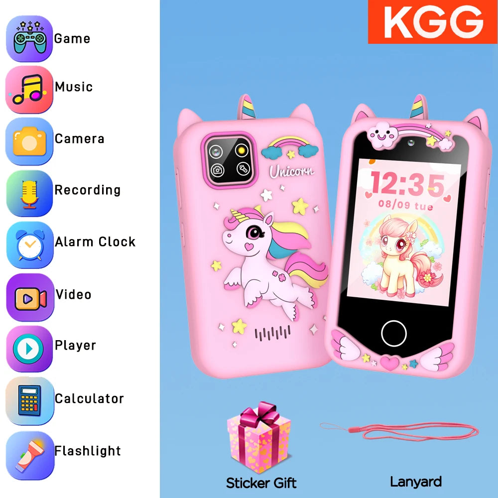 Children Smartphone Phone Toy 2.8inch Touch Screen Dual Cameras For Learning Playing Games Video Player Girl Gift for Christmas