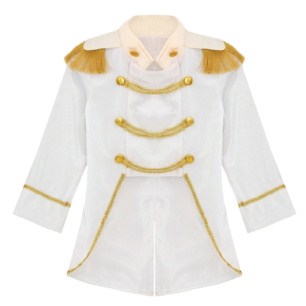Baby Boys Long Sleeve Fringe Velvet Royal Prince Jacket Tailcoat Halloween King Knight Nobility Costume Photography Outerwear