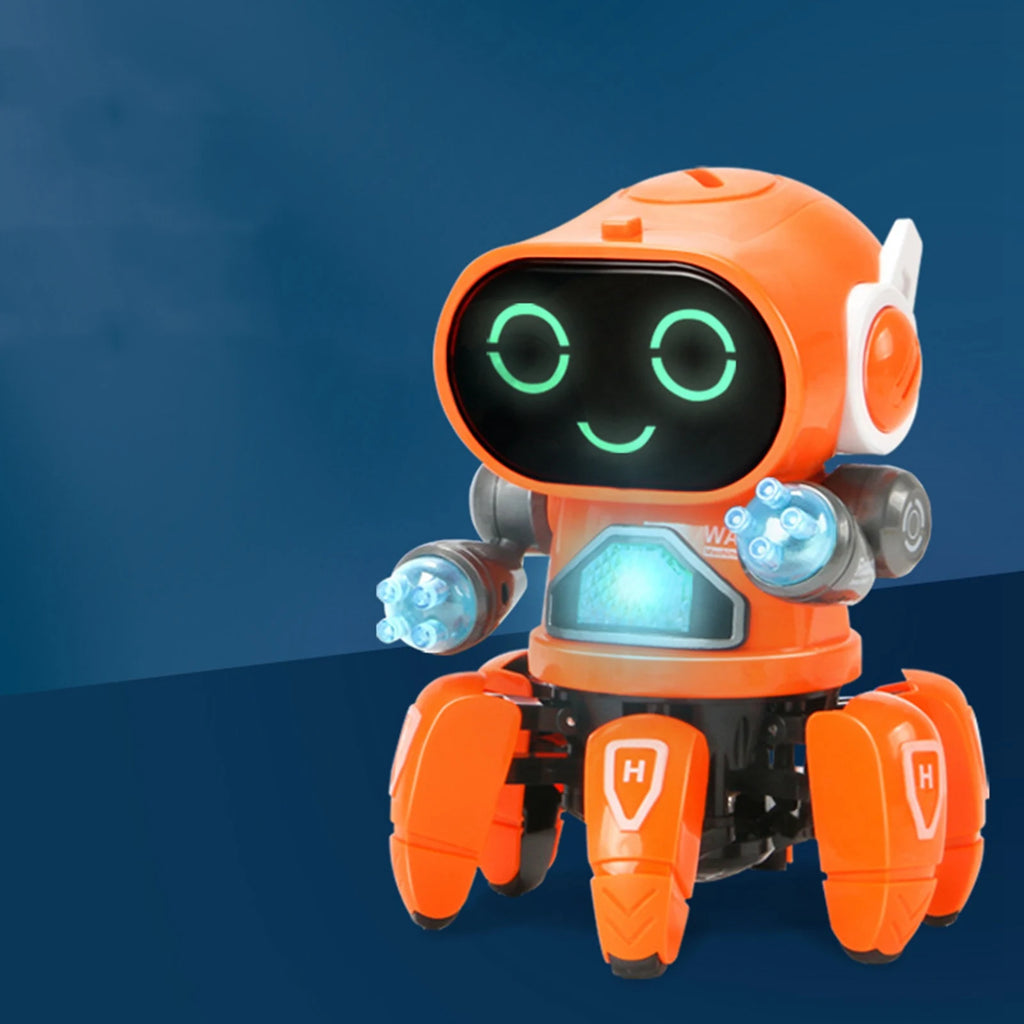Children Electric Robot with Six Claws Plastic Intelligent Dancing Singing Light for Boys