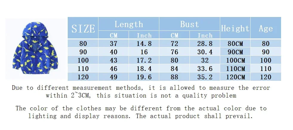 Kids Jacket  Autumn Children's Wear Toddler Cartoon Dinosaur Print Foreign Trade Hooded Zipper Sports Coat