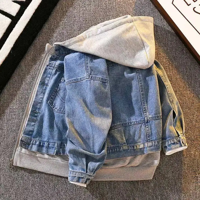 Children's Clothing Boys' Denim Jacket 2025 Spring and Autumn New Style Children's Denim Jacket Trend 110-170CM