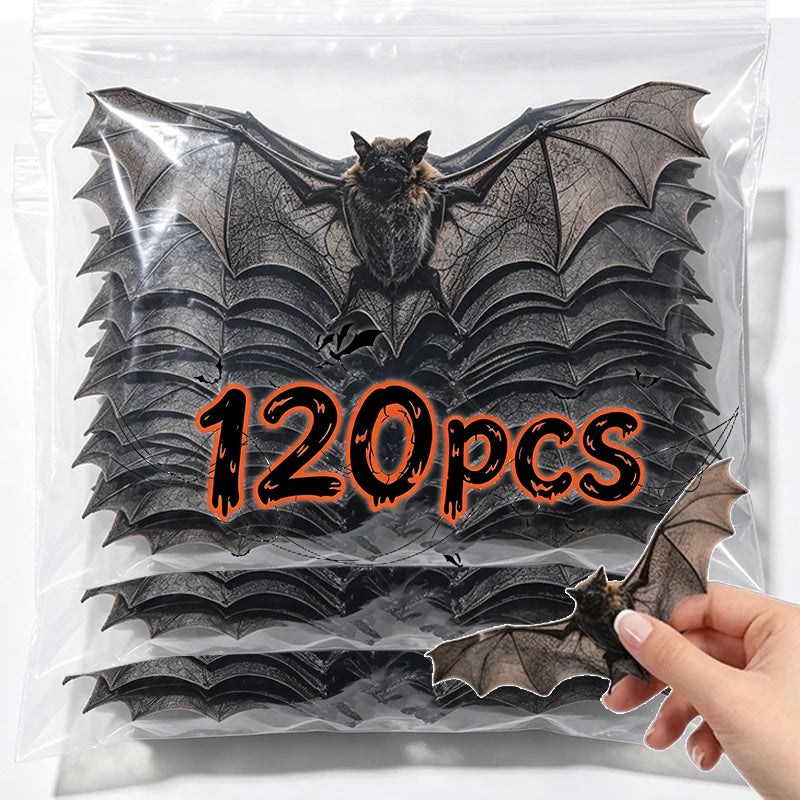 Pipistrelli adesivi 3D per Halloween – confezioni da 12 a 120 pezzi