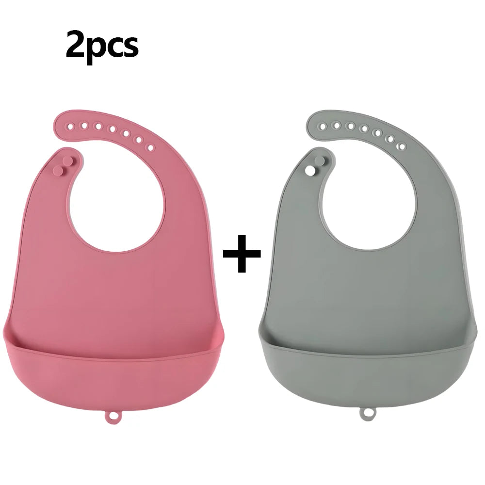 Baby Bib Adjustable Waterproof Bibs Babies Soft Edible Silicone Newborn Saliva Dripping Towel Drooling Children Scarf BPA Free