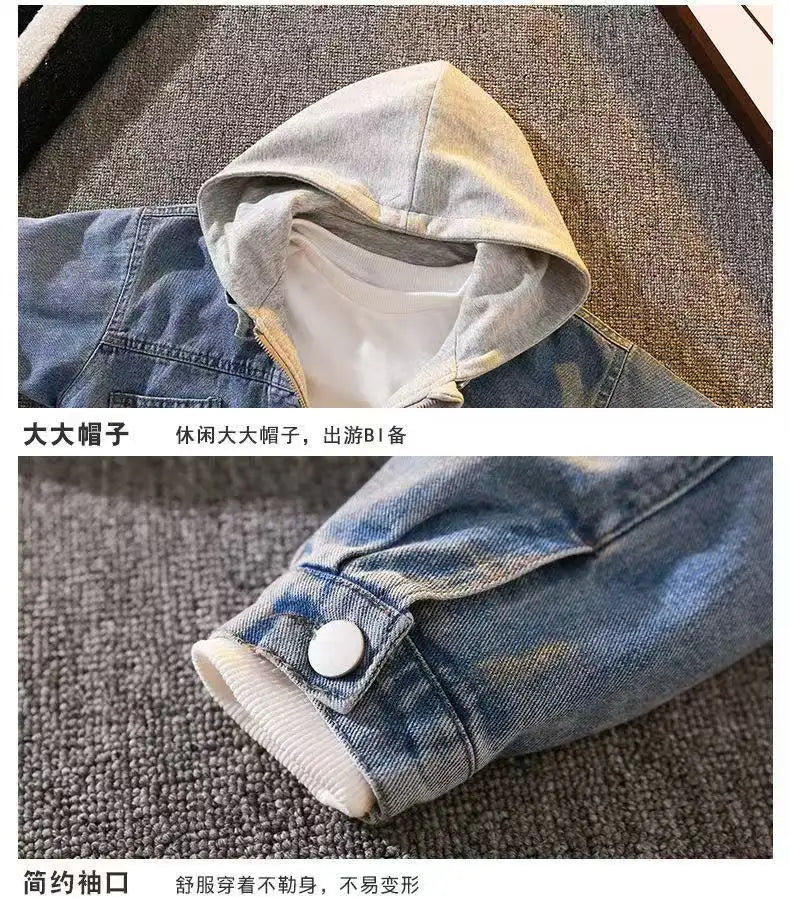 Children's Clothing Boys' Denim Jacket 2025 Spring and Autumn New Style Children's Denim Jacket Trend 110-170CM