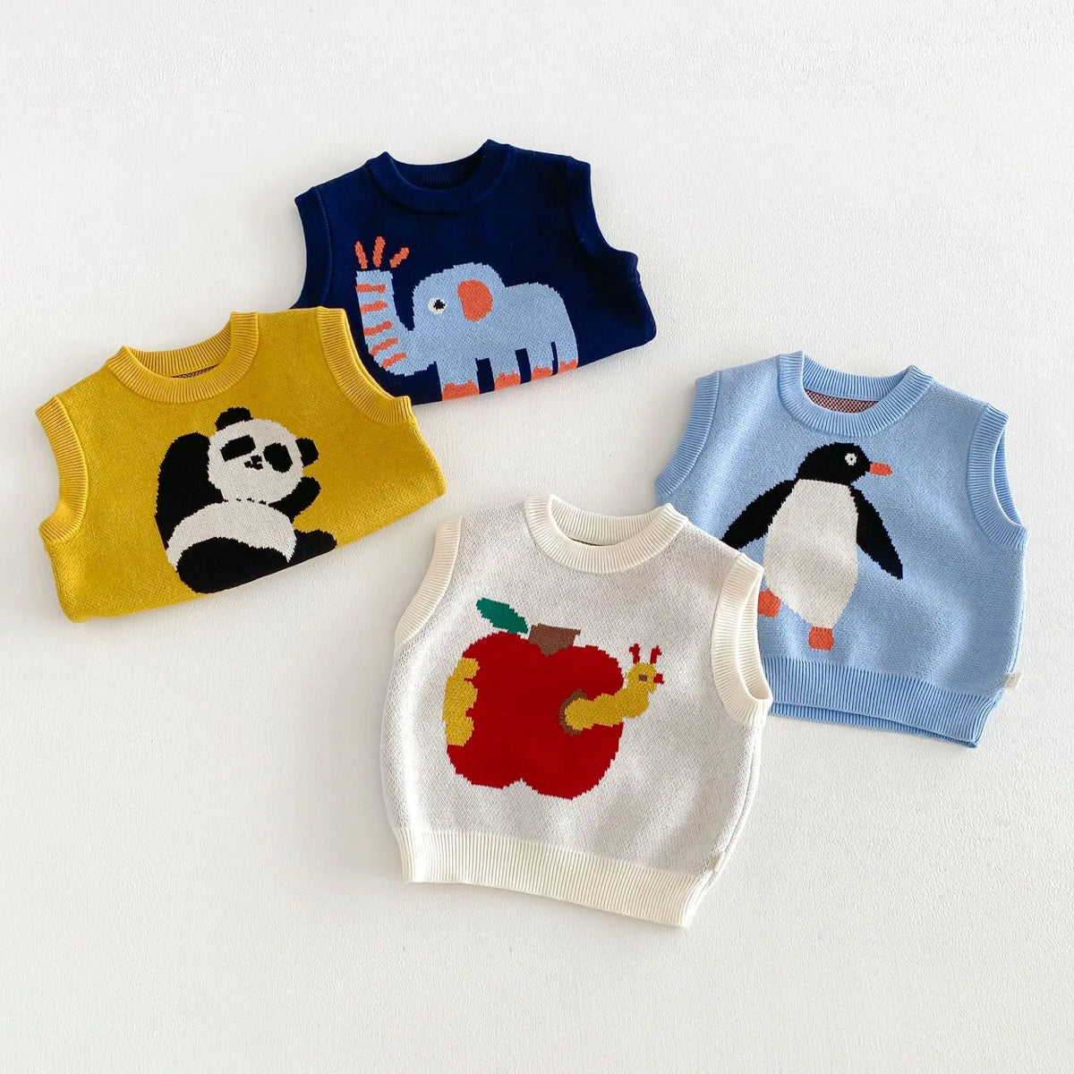 Boys Vest 2026 Spring and Autumn New Children's Clothing Korean Style Fashion Boy Baby Cute Cartoon Knit Vest Simple