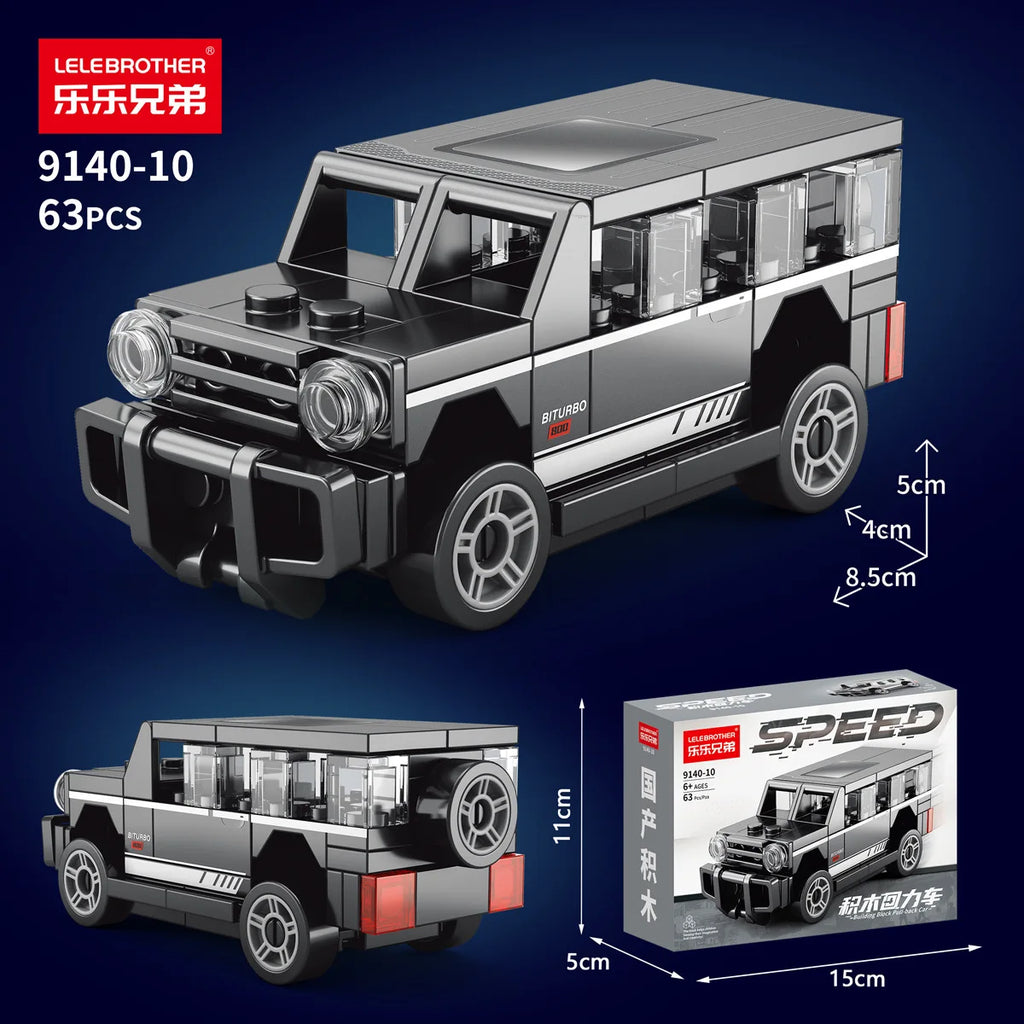 Pull back car Building Block Children Cartoon Character lega toys For Children Birthday Gifts